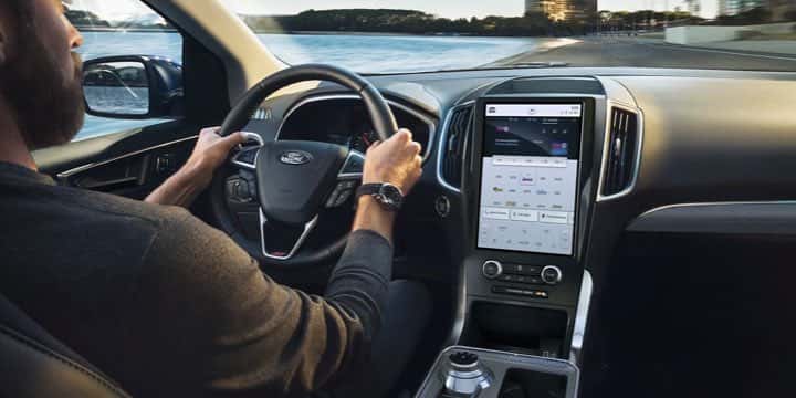 Ford Edge ST dashboard with man driving