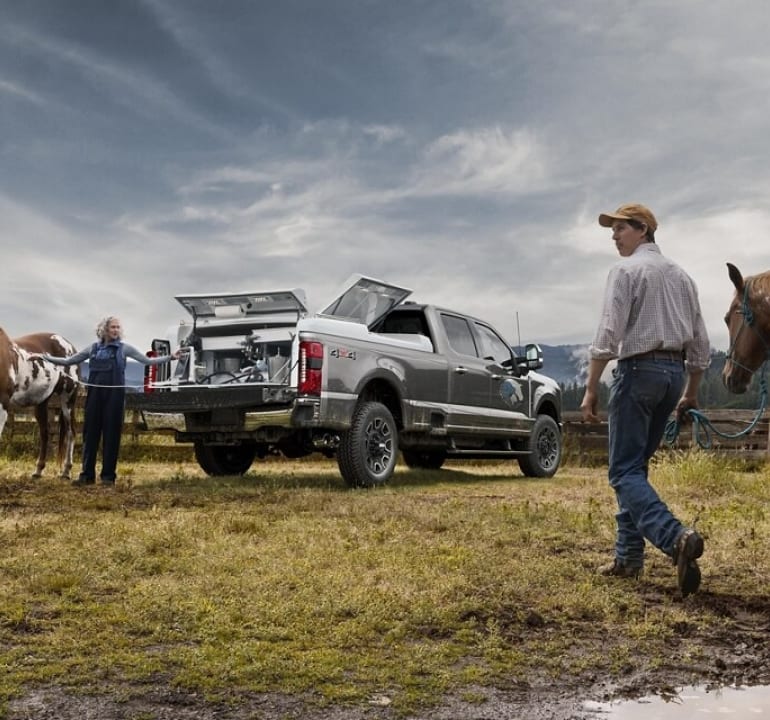 Super Duty on a horse ranch