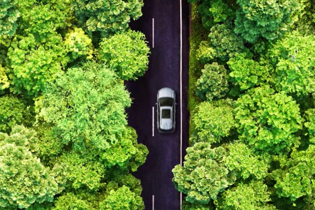 2022 Chevy Bolt EUV driving through the woods