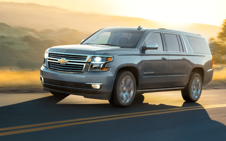 An exterior shot of a Chevy Silverado on a road