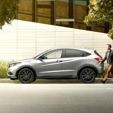 Silver HR-V parked at a curb