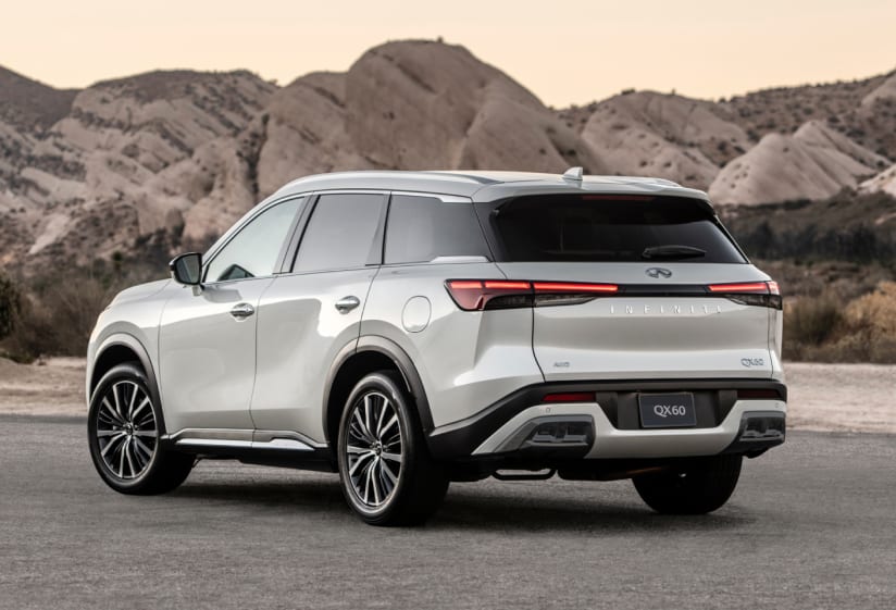 2025 INFINITI QX60 parked near mountains