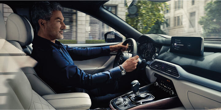 Interior view of driver in 2023 Mazda CX-9