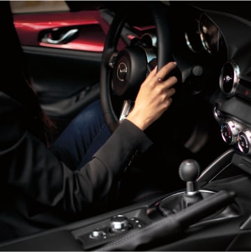 Mazda MX-5 Miata center console and steering wheel