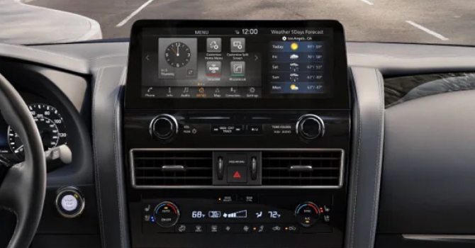 Interior shot of the console controls