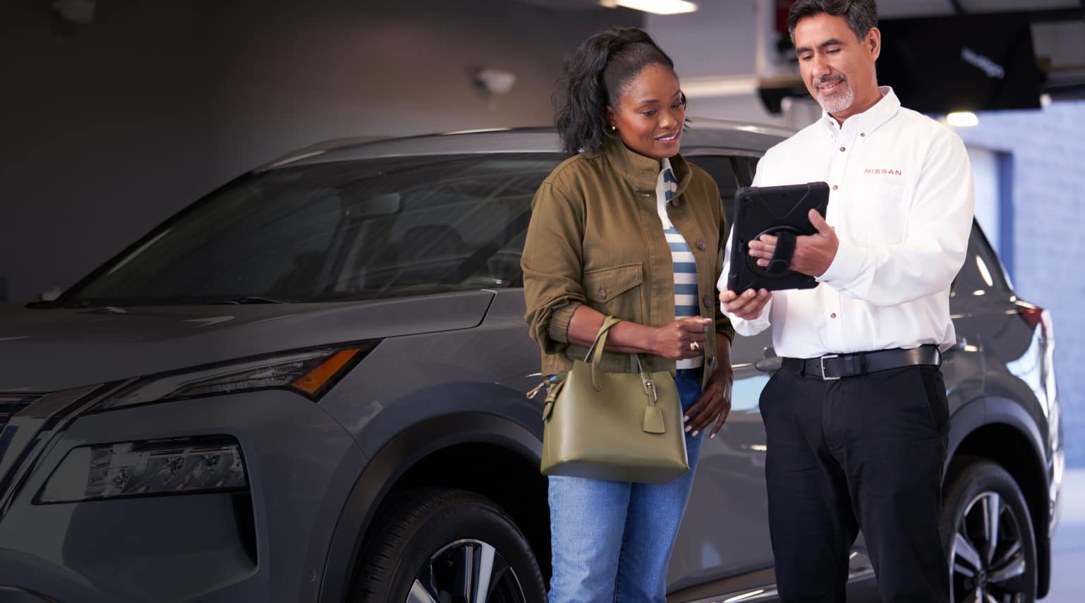 Woman Leasing a Nissan